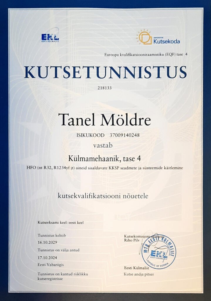 Kylmatehnika_kutsetunnistus_Tanel